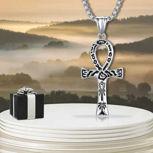 Vista 5 de Regalos de Navidad de acero inoxidable Crucifijo Crucifijo colgante collar para hombres, religioso Jesús católico, joyería católica, regalos