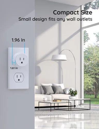 Vista 8 de Govee Enchufe inteligente, salida WiFi compatible con Alexa y Google Assistant, mini enchufes inteligentes para el hogar con función de temporizador