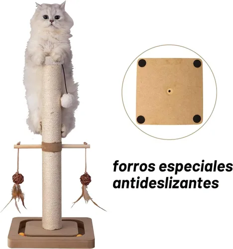 Vista 5 de PEEKAB Poste rascador para gatos de alta calidad, rascadores de sisal con juguetes interactivos de seguimiento, rascador vertical para gatos