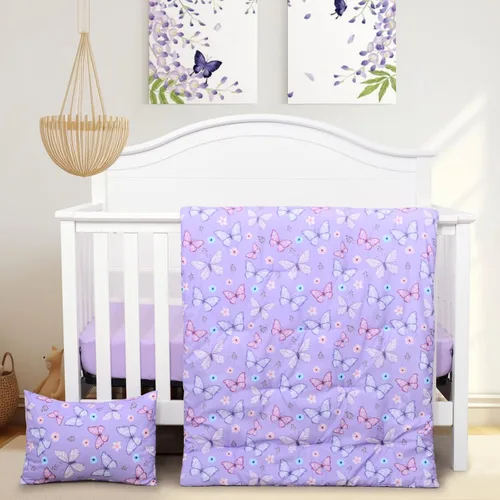 Vista 16 de JISEN Juego de cama de cuna de 3 piezas para bebés, niños y niñas, color Oso