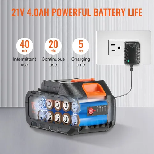 Vista 5 de VEVOR - Lavadora a presión inalámbrica, limpiador de energía portátil, pistola de lavadora de alta presión manual para coche con batería de 4.0Ah