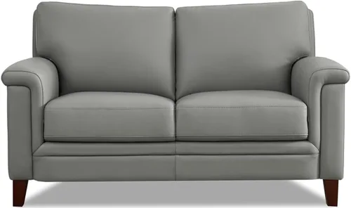 Vista 13 de Hydeline Westcott - Silla de cuero de grano superior, gris plateado, espuma viscoelástica y bobinas de bolsillo Plata Gris