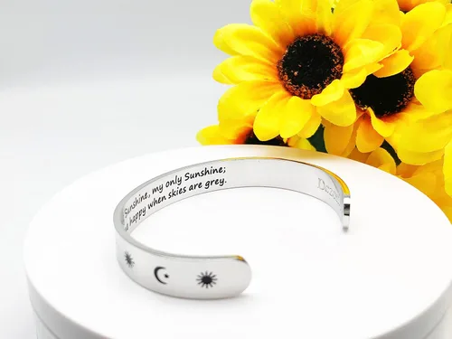 Vista 96 de Pulseras inspiradoras para mujer, joyería de acero inoxidable, con refranes, pulsera motivacional con mensaje oculto, pulseras grabadas para mejor