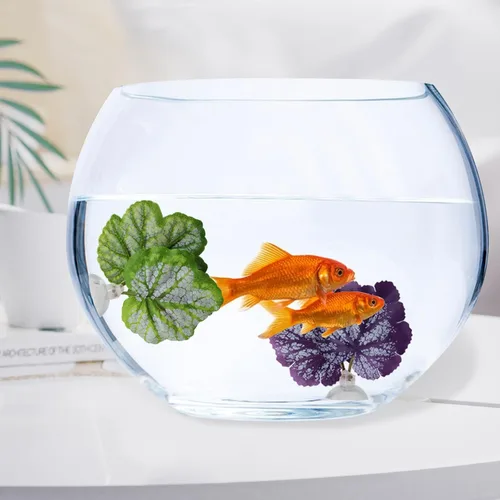 Vista 4 de WishLotus Betta Leaf, 2 piezas de hamaca artificial ligera de hoja de pez con almohadilla de hoja de betta simulada con ventosa para decoración