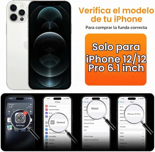 Vista 2 de CellEver Funda de silicona resistente para iPhone 12 y 12 Pro, dos protectores de pantalla de vidrio inastillables, protección militar contra Negro
