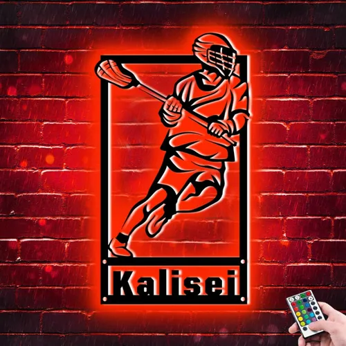 Vista 19 de Letrero de metal de jersey deportivo personalizado con luz LED, nombre y número personalizado, letrero de neón con nombre personalizado, decoración
