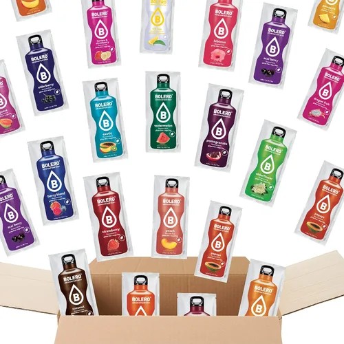 Vista 7 de Bolero - Paquetes de mezcla de bebidas sin azúcar, sabores variados de frutas Paquetes de agua con sabor en polvo 12 sobres grandes para llevar