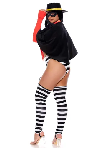 Vista 3 de Disfraz de Ladrón de Hamburguesas Sexy para Mujer Multicolor