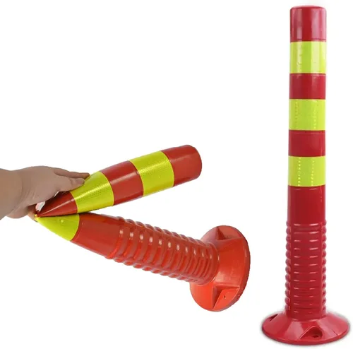 Vista 9 de HAIXHX Delineador de plástico, bolardo de seguridad de tráfico, cono de seguridad reflectante desplegable de plástico flexible para control