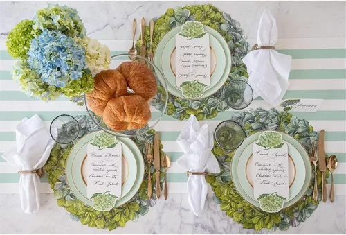 Vista 6 de Hydrangea - Manteles individuales redondos de papel, manteles individuales desechables para mesa de comedor para la temporada de primavera y verano