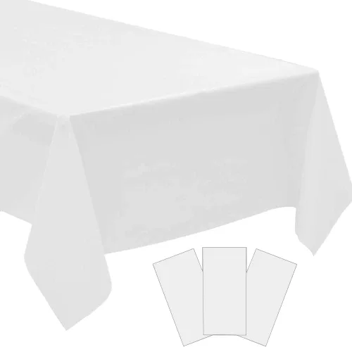 Vista 19 de Paquete de 3 manteles de plástico desechables de 54 x 108 pulgadas, para decoración del día de Colón, 4 de julio