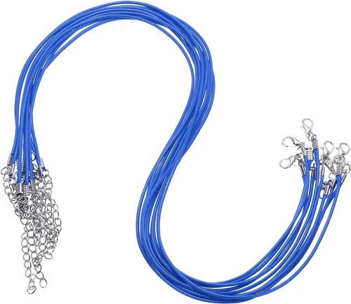 Vista 71 de MECCANIXITY 10 cordones de collar encerado de 18 pulgadas, cadena de collar a granel con cierre de 0.059 in de cuerda de cuero encerado para hacer