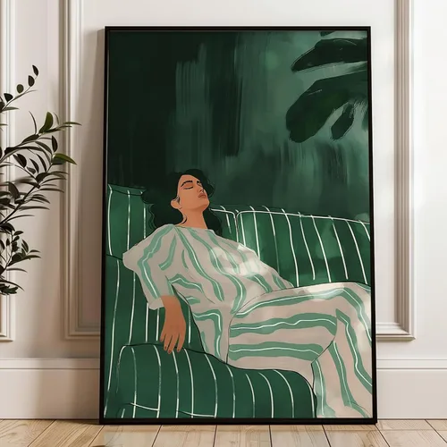 Vista 13 de Arte de pared de grúa blanca, póster de pájaros voladores, pintura abstracta verde, arte de grúa voladora, arte de pared de aves costeras, póster
