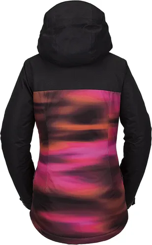 Vista 2 de Volcom Chaqueta con capucha para mujer, con aislamiento, snowboard, esquí, invierno, Negro