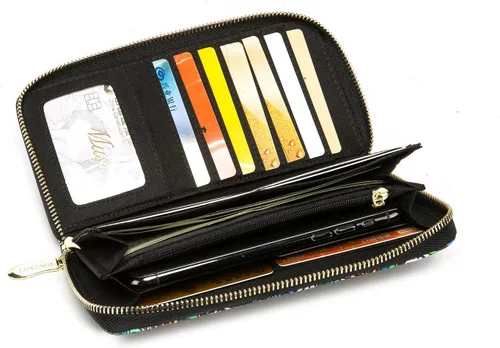 Vista 33 de Cartera de mano para mujer, estilo bohemio, con RFID, elegante, espaciosa con correa para viajes, capacidad para tarjetas, teléfono, dinero