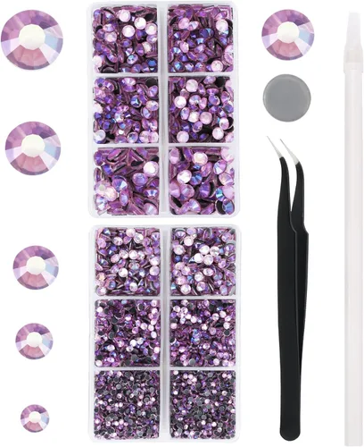 Vista 14 de 6796PCS Diamantes de Imitación Termoadhesivos de Aguamarina Piedras de Cristal de Vidrio para Tela Ropa Camisas Brillantes Parte Trasera Plana