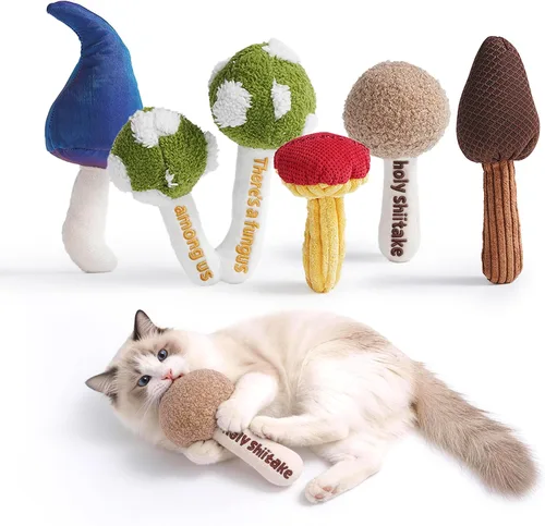 Vista 7 de Juego de 3 juguetes de hierba gatera – Pescado, chile y pepino, juguetes de peluche para gatos de interior, juguetes interactivos naturales rellenos