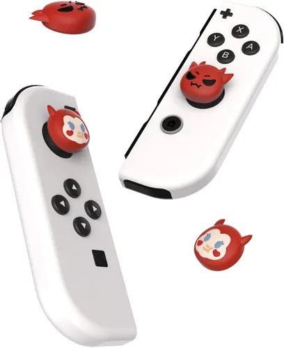 Vista 5 de PlayVital Tapas de palanca de mando para Nintendo Switch tapas de pulgar para Switch Lite cubierta analógica para Switch OLED Joycon Thumb Grip Caps