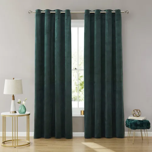 Vista 10 de HLC.ME Lopez - Paneles de cortinas de terciopelo con pestaña trasera y bolsillo para cortinero, para dormitorio y sala de estar, juego de 2 paneles
