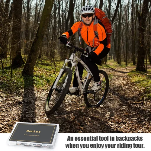 Vista 10 de Kit de reparación de neumáticos de bicicleta, kit de parches de perforación de tubo interior Bycicle con 32 parches de vulcanización, raspador