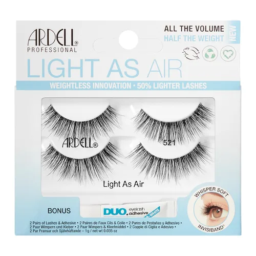 Vista 9 de Ardell Light As Air - Pestañas postizas 523 – Pestañas ligeras y finas con volumen natural, banda Invisiband suave y cómoda para uso diario