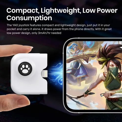 Vista 4 de IFYOO YAO L1 Pro - Joystick de control de juegos móvil para iPhone iOS 134 o posterior mando de juegos para PUBGG Mobile Call of Duty Mobile CODM