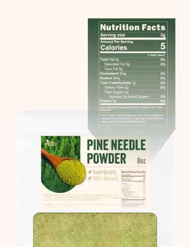 Vista 7 de NICE WITCH'S Pine Needle Powder 8 oz (227 g), 100% polvo de hoja de pino coreano para té, té de hierbas sin cafeína, suave y naturalmente refrescante