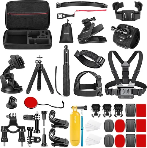 Vista 11 de NEEWER Basics Kit de Accesorios 16 en 1 Compatible con DJI OSMO Pocket 3, Mini Trípode, Varilla Selfie, Correa de Pecho, Montura Magnética