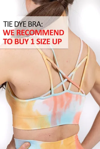 Vista 2 de MAXXIM Sujetador deportivo de teñido anudado para mujer, almohadillas extraíbles sin costuras para entrenamientos de gimnasio, yoga, correr