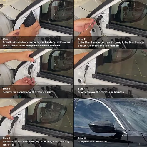 Vista 3 de Espejo de puerta lateral izquierdo para Honda Accord LX, Sport 2018-2022 丨 Eléctrico 丨 Sin calefacción, sin señal de giro, compatible con pintura