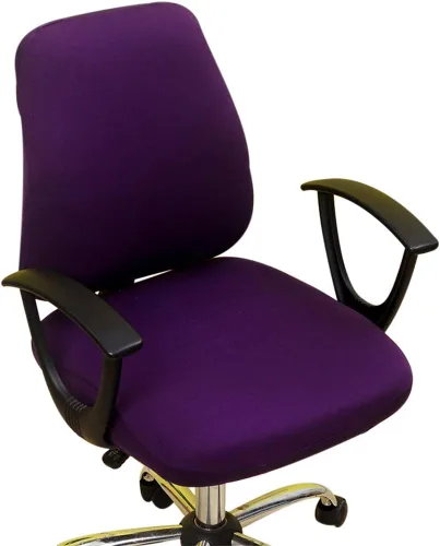 Vista 5 de Funda para silla de oficina de computadora, funda protectora dividida y elástica para sillón giratorio, fundas lavables para sillas de comedor Negro
