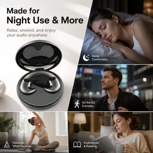 Vista 5 de Auriculares inalámbricos para dormir con V5.3, auriculares invisibles
