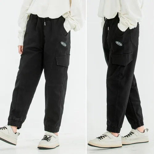 Vista 5 de MINI PANDA Pantalones para niñas, elásticos, holgados, tallas 6-16, de moda
