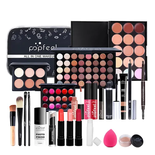Vista 13 de Kit de maquillaje todo en uno rosa intenso para mujeres, kit completo, regalo de maquillaje para el día de la madre, para mujeres y niñas, paquete