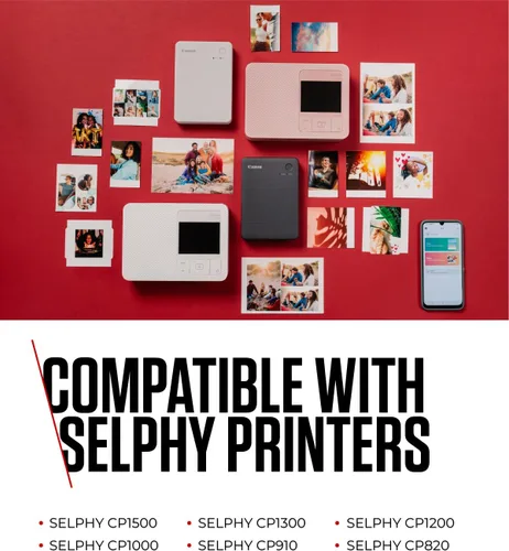Vista 6 de Canon Juego de tinta/papel de color RP-108, compatible con Selphy CP910/CP820/CP1200/CP1300/CP1500
