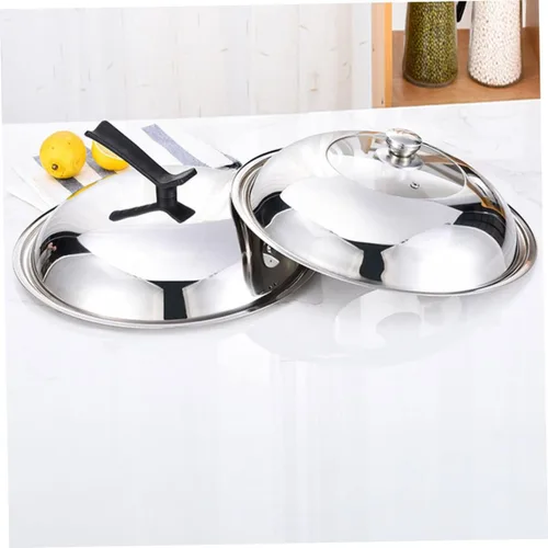 Vista 6 de YARNOW Olla de vidrio utensilios de cocina de acero inoxidable cacerola sartenes horno 11.7 pulgadas tapa de cacerola reemplazo universal tapa