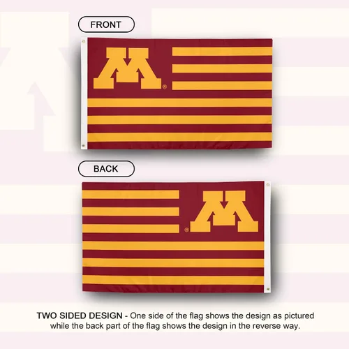 Vista 2 de Desert Cactus Bandera de la Universidad de Minnesota para interiores y exteriores, 100% poliéster, bandera universitaria, 3 x 5 pies Golden Gophers