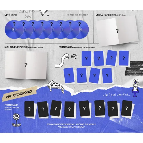 Vista 3 de Stray Kids - 樂-Star [Postcard VER.] Album+Pre-Order Benefit (Felix ver.)