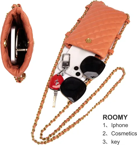Vista 4 de Montana West Small Quilted Cell Phone Purse for Women Soft Chain Crossbody Cellphone Wallet Bag
