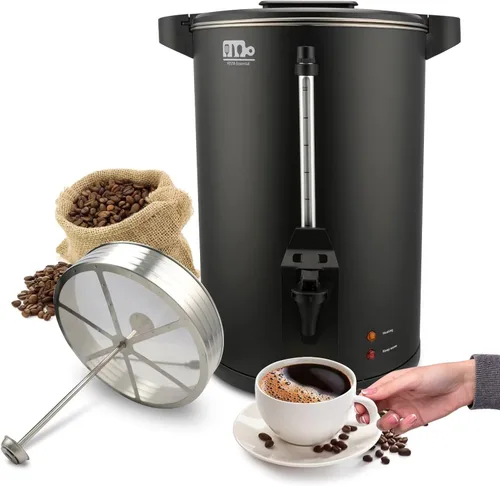 Vista 10 de Urna de café comercial de 30 tazas 6L, Cafetera de percolado de doble pared de 750W de Festa Essential, urna de agua caliente de acero inoxidable