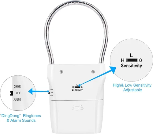Vista 3 de Alarma para manija de puerta (2 unidades) Vibración activada, alarma de 120 dB, audible 550 pies, para viajes, hotel, apartamento, seguridad