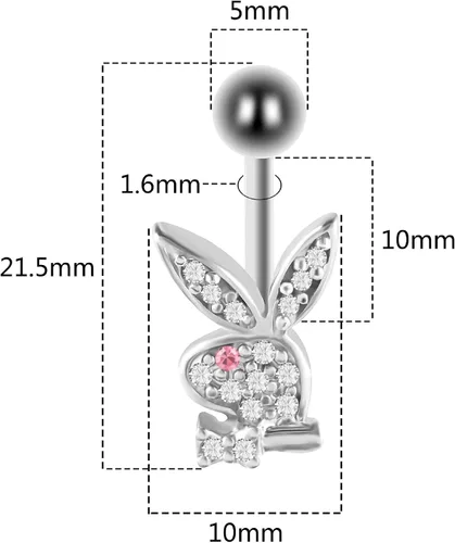 Vista 2 de Hohamn Anillos falsos para el ombligo de acero inoxidable, anillos para el ombligo chapados en oro, circonitas cúbicas colgantes, joyería