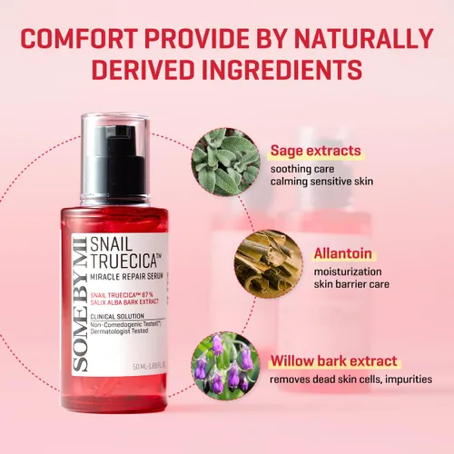 Vista 5 de SOME BY MI Snail Trucica Miracle Repair Serum - 1.69 onzas, 1.7 fl oz - Hecho de mucina de caracol para piel sensible - Suero facial de reparación