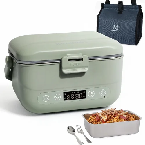 Vista 13 de Lonchera térmica inalámbrica, calentador eléctrico de alimentos con Gris
