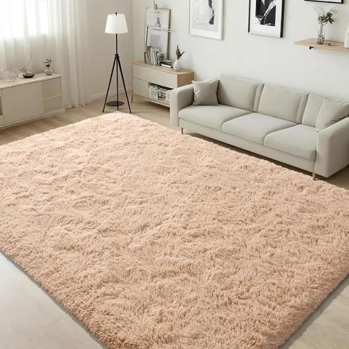 Vista 27 de ISEAU Alfombra de pasillo cómoda y esponjosa para dormitorio, de felpa con base de goma antideslizante, para dormitorio de bebé, al lado de la cama