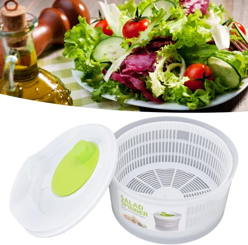 Vista 4 de Escurridor de ensalada, escurridor de ensalada de 3 litros de capacidad, con escurridor multifuncional con cuenco y colador, secadora de ensalada