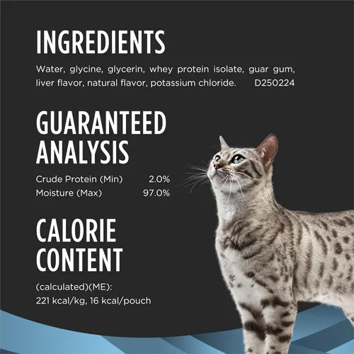 Vista 6 de Suplementos veterinarios Purina Pro Plan Hydra Care para gatos - (Paquete de 24) Bolsas de 2.65 oz