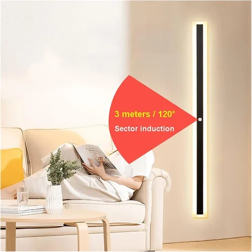 Vista 3 de Lámpara de pared LED con sensor de movimiento, tira de luz de pared lineal, lámpara de pared con sensor de movimiento activado por movimiento
