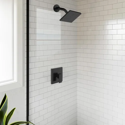 Vista 3 de Design House 597096 Karsen II - Moldura de ducha con válvula de un solo mango, color negro mate