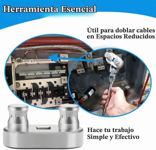 Vista 3 de 77455 Herramienta dobladora de cables, se conecta a trinquete de 1/2 pulgada, herramienta dobladora de alambre, doblado máximo de hasta 500 MCM